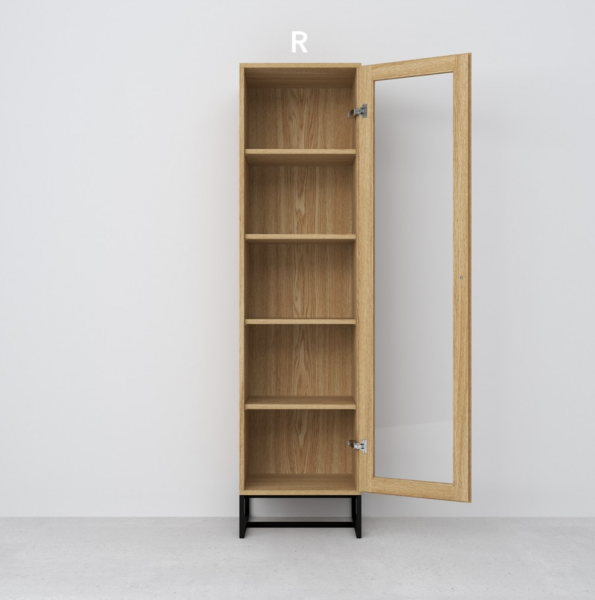 Vitrine Lofty aus Eichenholz, Gestell aus pulverbeschichtetem Stahl - artigo.at